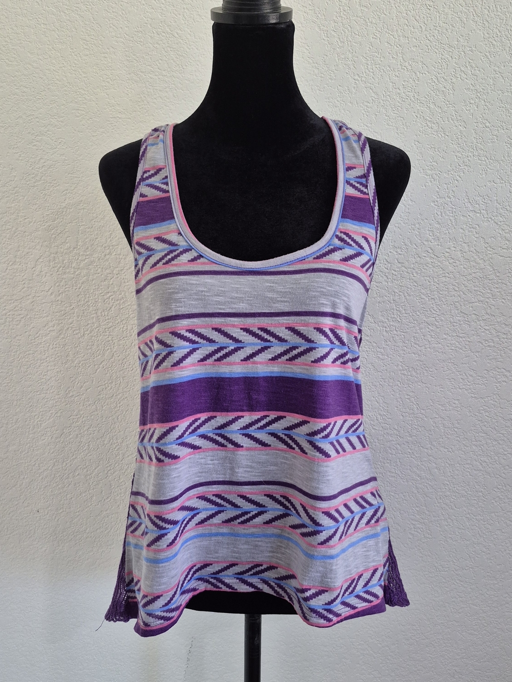 Mossimo Supply Co. Purple Stripe Racerback Tank Top